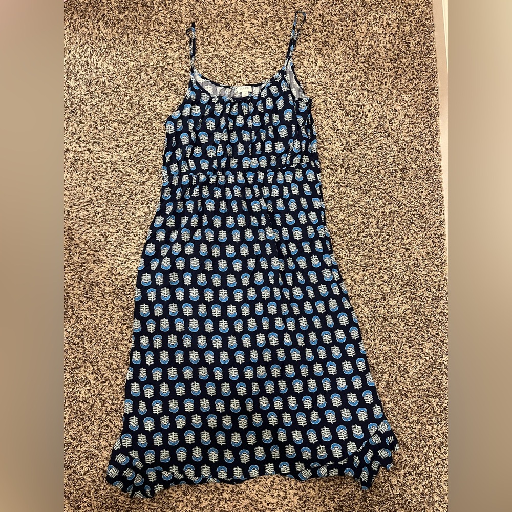 J. Crew Blue and White Midi Dress